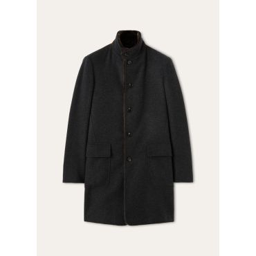 Loro Piana - Sweater Coat Light Cash Double/castorino, Man, Black/Gray Melange, Size: M