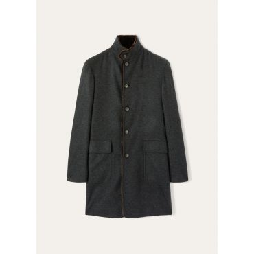 Loro Piana - Sweater Coat Light Cash Double/castorino, Man, Black/Gray Melange, Size: M