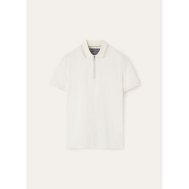 Loro Piana - Polo Zip Mm Regatta Comfort Pique' Cotton, Man, White, Size: S