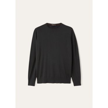 Loro Piana - Girocollo Ml Wish, Man, Onyx, Size: 48