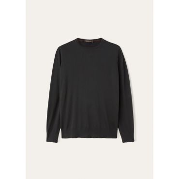 Loro Piana - Girocollo Ml Wish, Man, Onyx, Size: 48