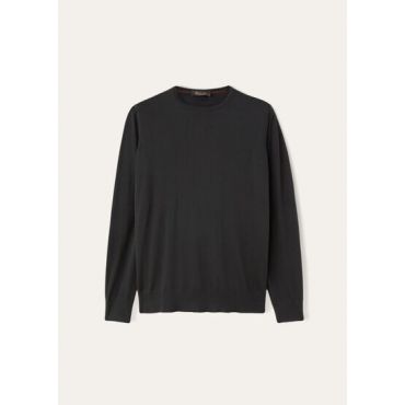 Loro Piana - Girocollo Ml Wish, Man, Onyx, Size: 48