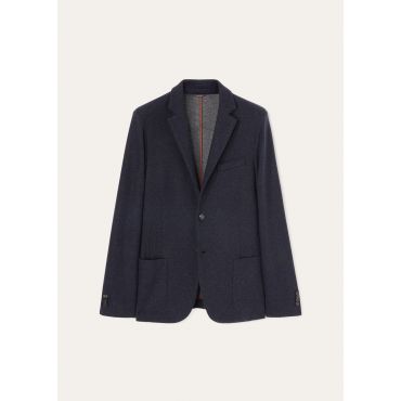 Loro Piana - Sweater Jacket 2b Light Cash Double, Man, Navy Blue/Gray Melange, Size: 60