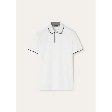 Loro Piana - Polo Mm Brentwood Jersey Pique' Honeycomb, Man, Optical White, Size: L