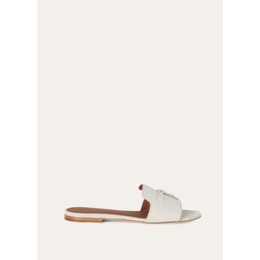 Loro Piana - Summer Charms Flat Mule Suede, Woman, Pearl Powder, Size: 38
