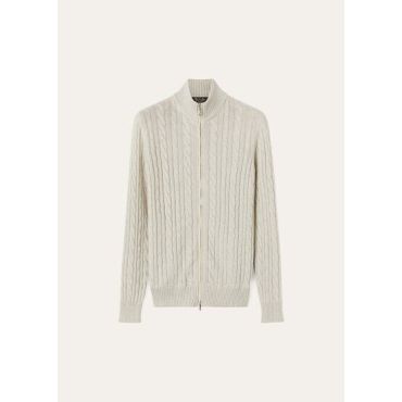 Loro Piana - Bomber, Silver Melange/Natural Melange, Size: 58