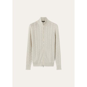 Loro Piana - Bomber, Silver Melange/Natural Melange, Size: 58