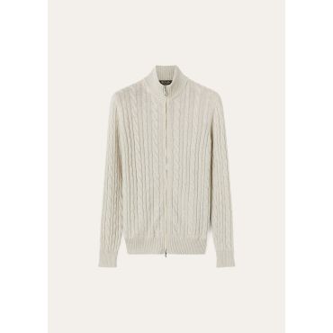 Loro Piana - Bomber, Silver Melange/Natural Melange, Size: 58