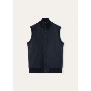 Loro Piana - Carry Vest Jersey Light Cash Double, Man, Navy Blue/Gray Melange, Size: M