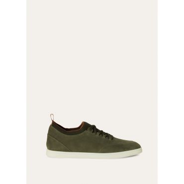 Loro Piana - Soho Walk Grained Nabuk, Man, Very Dark Green, Size: 43,5