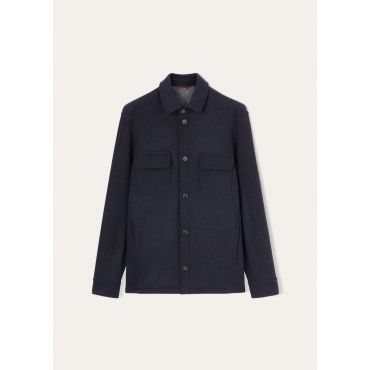 Loro Piana - Marco Overshirt Novalis, Man, Navy Blue/Gray Melange, Size: L