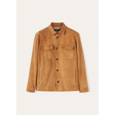 Loro Piana - Loro Piana Overshirt Lowered Suede, Man, Pecan, Size: XL