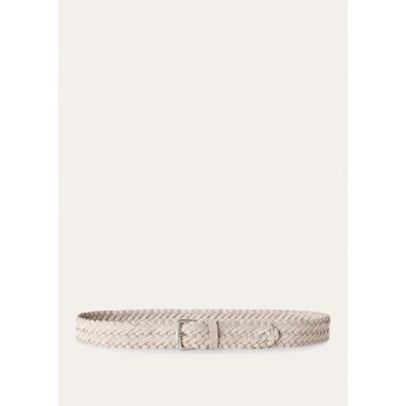 Loro Piana - Alsavel-belt Braided Suede, Man, Classic Beige, Size: 80