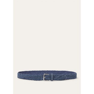 Loro Piana - Alsavel-belt Braided Suede, Man, Black Figs, Size: 100