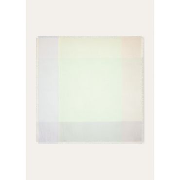 Loro Piana - Carre' Quadrilatero Del Silenzio Cash Silk, Woman, Green Oasis/White Sky/Blue Ribbons, Size: NR