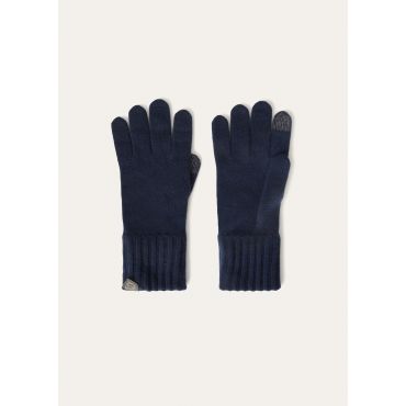 Loro Piana - Guanto Knitted Adler Baby Cash, Man, Sapphire, Size: M