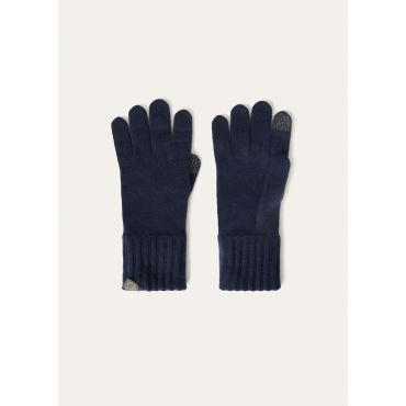 Loro Piana - Guanto Knitted Adler Baby Cash, Man, Sapphire, Size: M