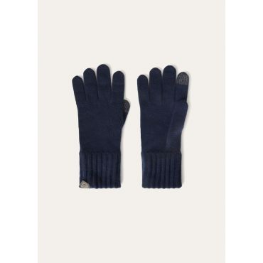 Loro Piana - Guanto Knitted Adler Baby Cash, Man, Sapphire, Size: S