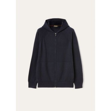 Loro Piana - Merano Hooded Bomber Baby Cash Gg 14, Man, Navy Blue, Size: XS