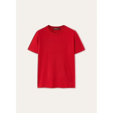 Loro Piana - Angera Crewneck Ss Sweater Cotton Gg 18, Woman, Candy Apple Red, Size: 42
