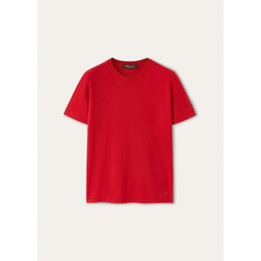 Loro Piana - Angera Crewneck Ss Sweater Cotton Gg 18, Woman, Candy Apple Red, Size: 42