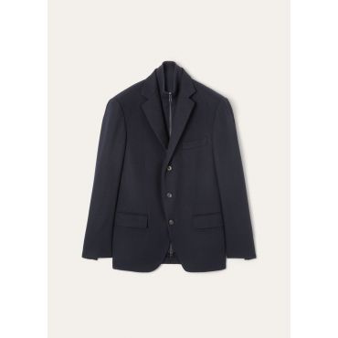 Loro Piana - New Order Jacket Detach Pad Cash Light Str Rain, Man, Navy Blue, Size: 48