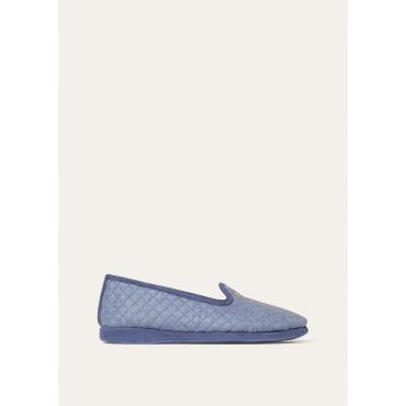 Loro Piana - Classic Slipper D. Cash Flannel Soft, Woman, Light Blue Sugar Paper Melange, Size: 38