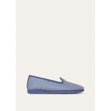 Loro Piana - Classic Slipper D. Cash Flannel Soft, Woman, Light Blue Sugar Paper Melange, Size: 38