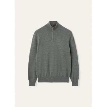 Loro Piana - Mezzocollo Classic Baby Cash, Man, Grey Melange, Size: 54