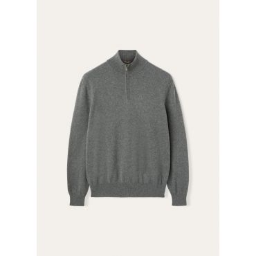 Loro Piana - Mezzocollo Classic Baby Cash, Man, Grey Melange, Size: 54