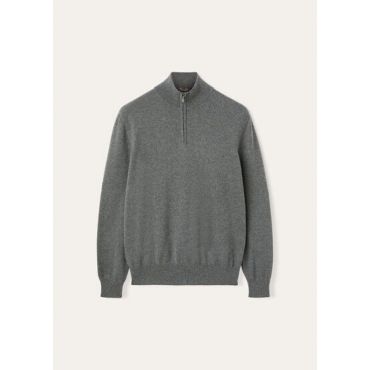 Loro Piana - Mezzocollo Classic Baby Cash, Man, Grey Melange, Size: 54