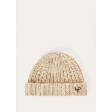 Loro Piana - Rib Stitch Lp Beanie Cash Gg 3, Man, Biscuit Melange, Size: NR
