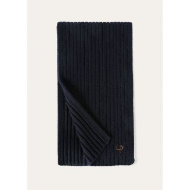 Loro Piana - Rib Stitch Lp Scarf Cash Gg 3, Man, Navy Blue, Size: NR