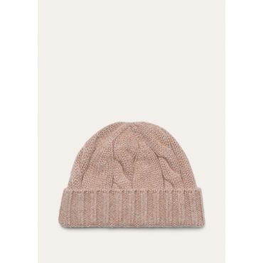 Loro Piana - Napier Beanie Baby Cash Coarsehair Gg 3, Woman, Pink Marble Melange, Size: S