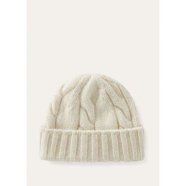 Loro Piana - Napier Beanie Baby Cash Coarsehair Gg 3, Woman, White Snow, Size: S