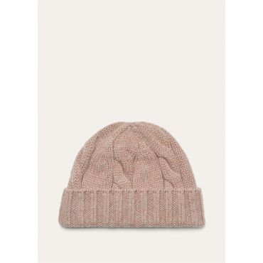 Loro Piana - Napier Beanie Baby Cash Coarsehair Gg 3, Woman, Pink Marble Melange, Size: S
