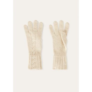 Loro Piana - Napier Gloves Baby Cash Coarsehair Gg 10, Woman, Creamy Cashmere Melange, Size: S