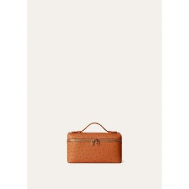 Loro Piana - Extra Pocket L19 Ostrich Saddle Finish, Woman, Cognac/Sun Gold, Size: NR