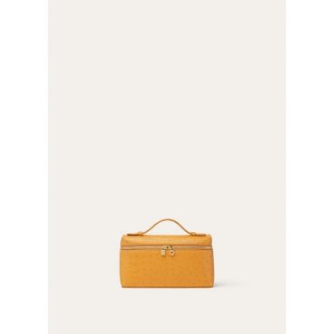 Loro Piana - Extra Pocket L19 Ostrich Saddle Finish, Woman, Persimmon/Sun Gold, Size: NR