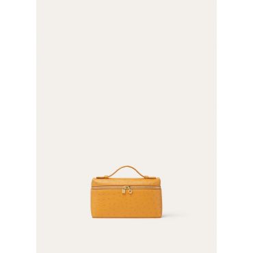 Loro Piana - Extra Pocket L19 Ostrich Saddle Finish, Woman, Persimmon/Sun Gold, Size: NR