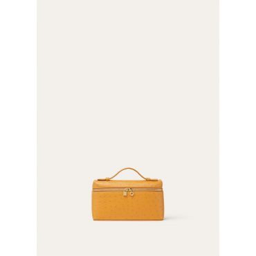 Loro Piana - Extra Pocket L19 Ostrich Saddle Finish, Woman, Persimmon/Sun Gold, Size: NR