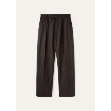 Loro Piana - Reinga Pants Wish Cash Flannel, Man, Charcoal Mel, Size: 52