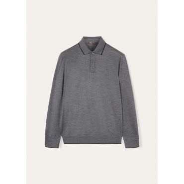 Loro Piana - Polo Ml Waitaki Jersey Lightest Wish, Man, Grey Melange, Size: L
