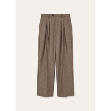 Loro Piana - Pant. Yurik Wish Cash Flannel, Woman, Dark Granite Melange, Size: 42