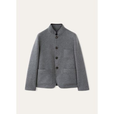 Loro Piana - Giacca Iconic Spagna Mini Only Double, Woman, Grey Melange, Size: 46