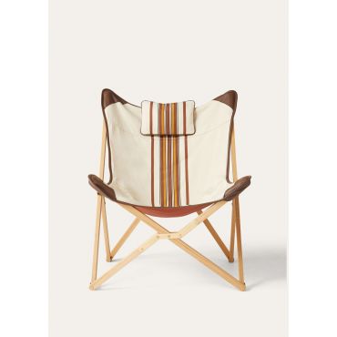 Loro Piana - Folding Chair Sennes Suitcase Stripe, Dark Sand, Size: NR