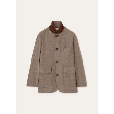 Loro Piana - Roadster Mini Jacket Wish Cash Flannel Rain, Woman, Dark Granite Melange, Size: XL