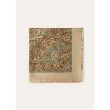 Loro Piana - Scialle Yoyogi Garden Cash Silk, Woman, Hinoki Wood/Moss/Rust, Size: NR