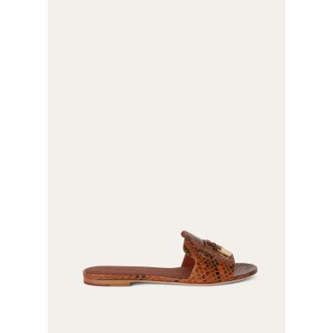Loro Piana - Summer Charms Slipper Python Piuma Lux, Woman, Ombre Leather, Size: 38,5