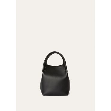 Loro Piana - Bale Small Rounded Leather, Woman, Black/Sun Gold, Size: NR